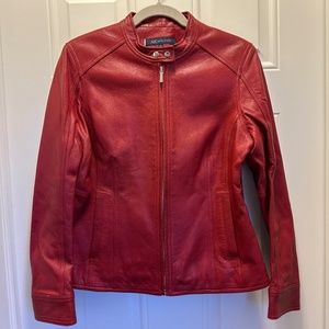 Red Leather Jacket size Medium